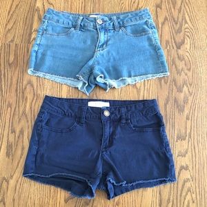 No Boundaries Girls Shorts Size 5 Denim Blue 2 Pr